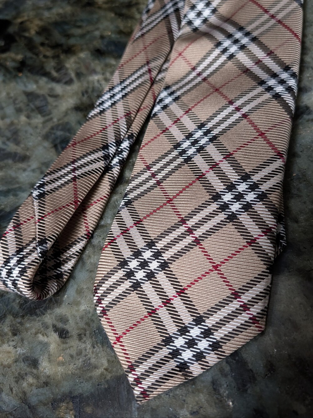 BURBERRY nova plaid silk necktie neck tie